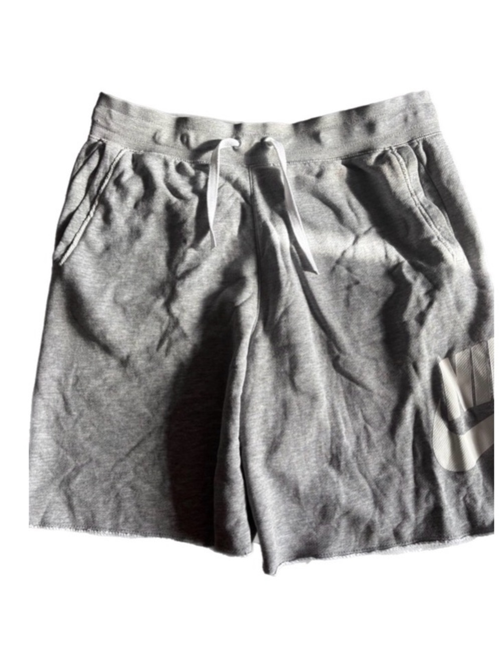 Nike Men's Gray large logo sports Athletic Drawstring Shorts